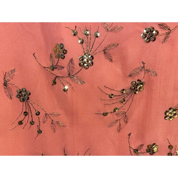 Pearl by Georgina Chapman of Marchesa Peach Gold  Beaded Embellished Dress 12 - Picture 12 of 16